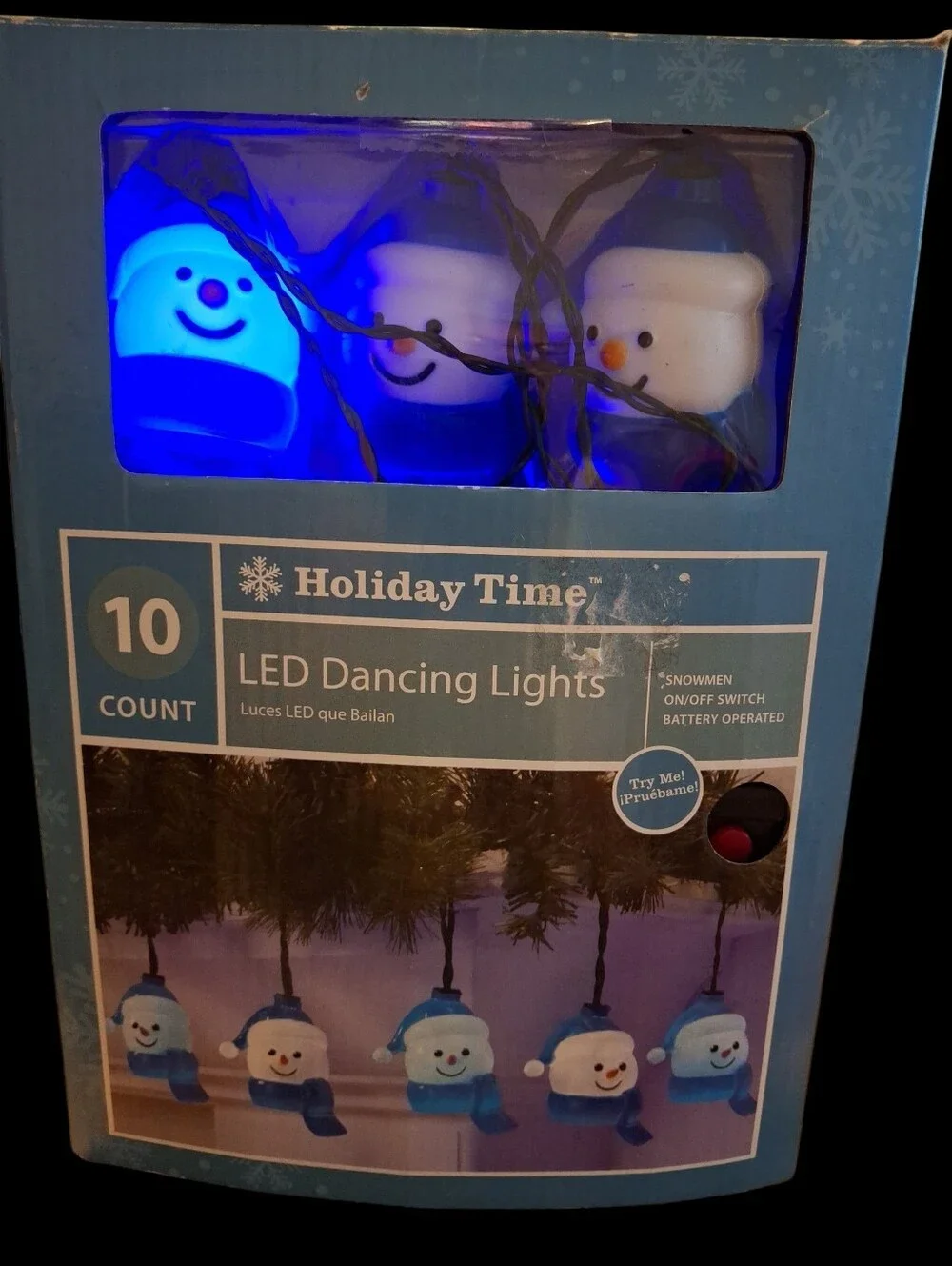 Holiday Time 10 Ct LED Dancing Snowman Christmas Lights